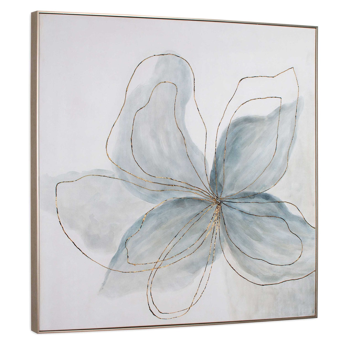 Flor Azul, Small, Hand Painted Canvas