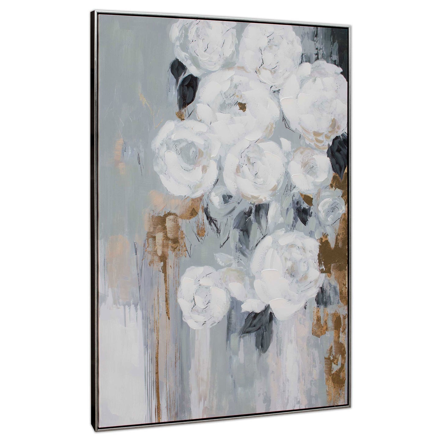 Blanc Fleur, Hand Painted Canvas
