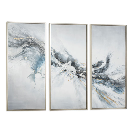 Mystic Mistral, Hand Painted Triptych Canvas, Set of 3