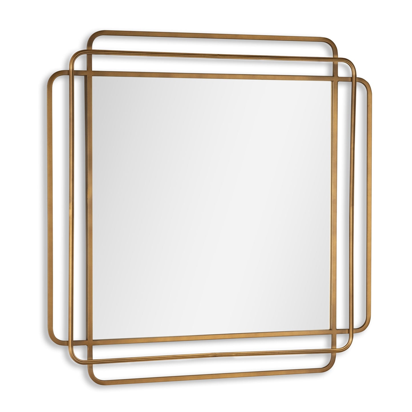 Shayan 35" Bronze Square Metal Wall Mirror