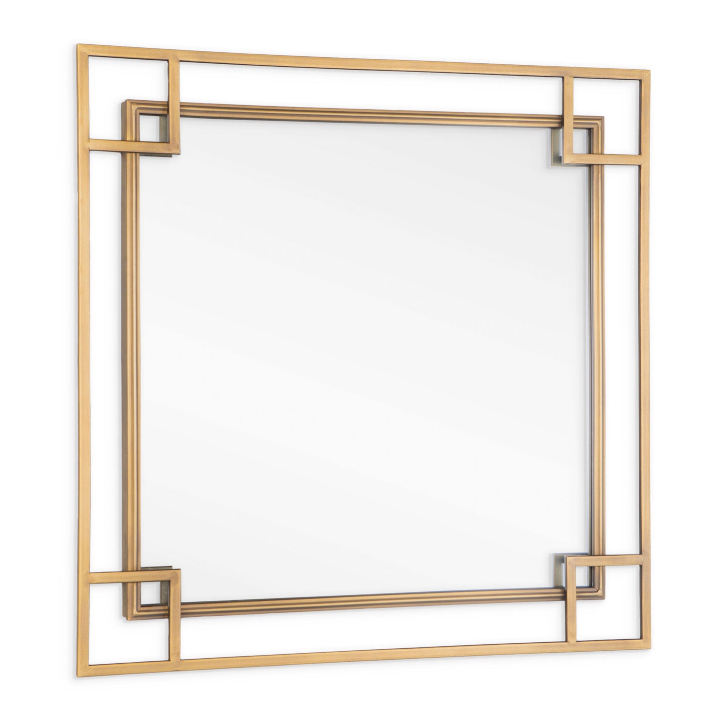 Mavis 22" Square Metal Wall Mirror, Bronze