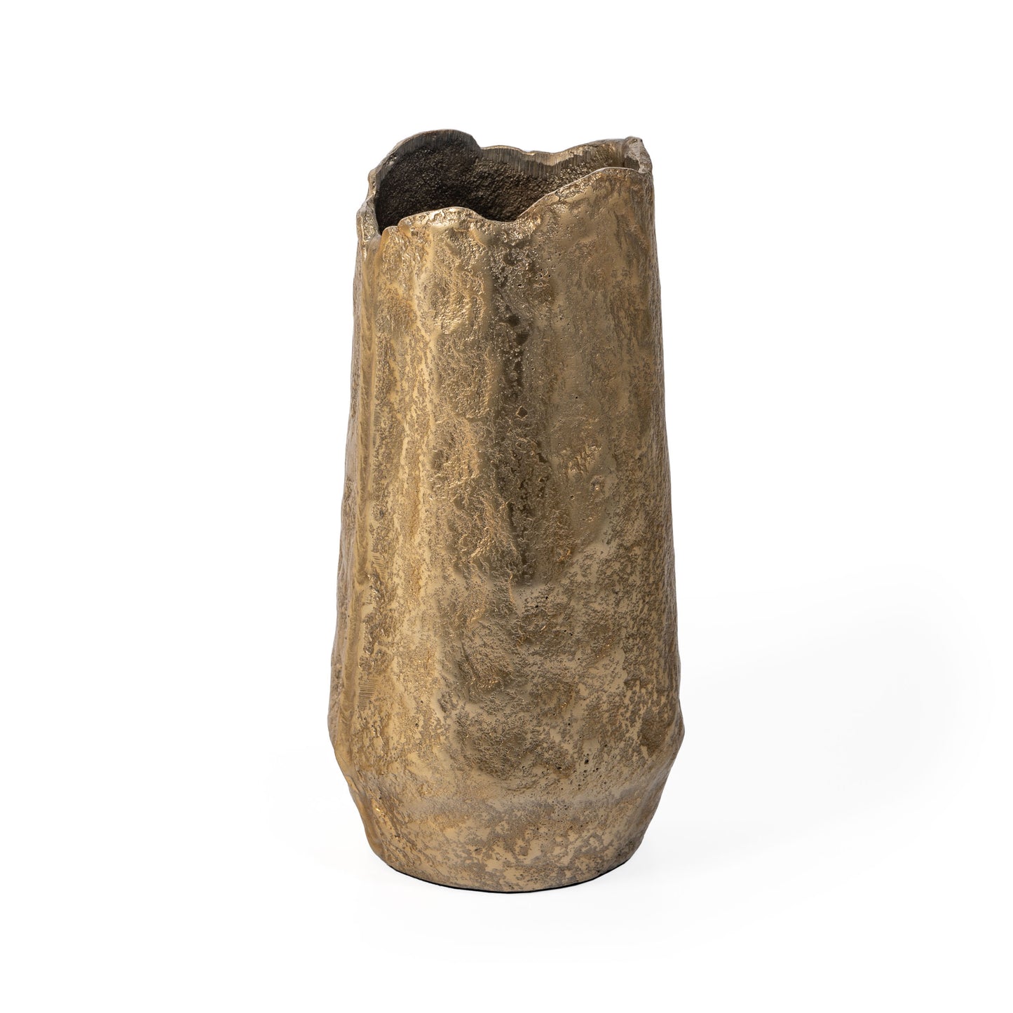 Samira 10" Decorative Metal Table Vase, Small Gold