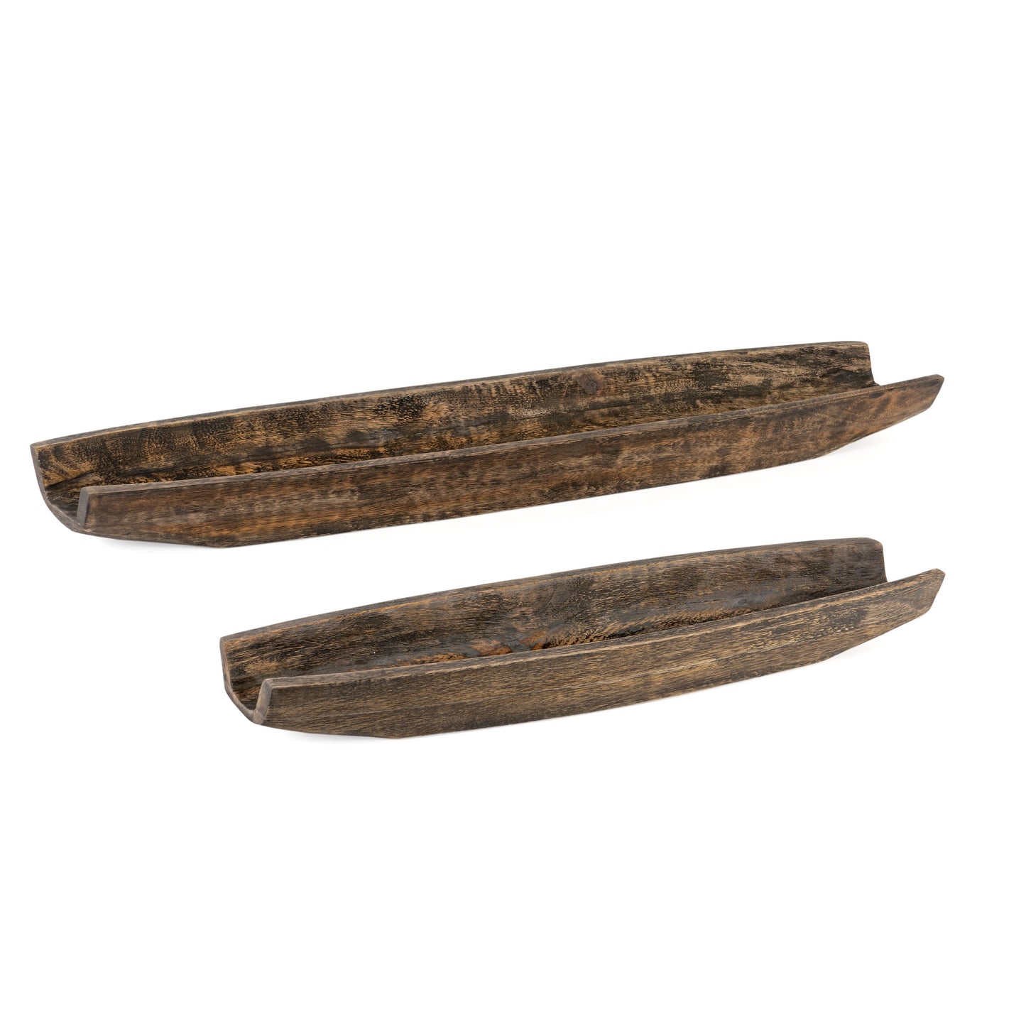 Colbie Wood Boat Trays, Set of 2