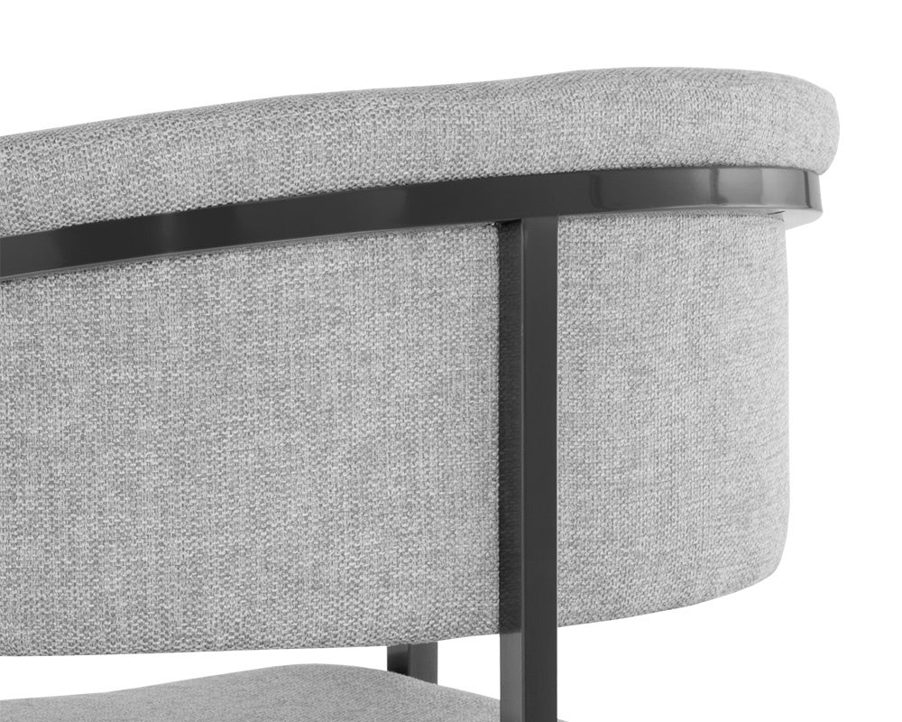 NAHLA MARRIS DINING ARMCHAIR - GUNMETAL - BELFAST HEATHER GREY