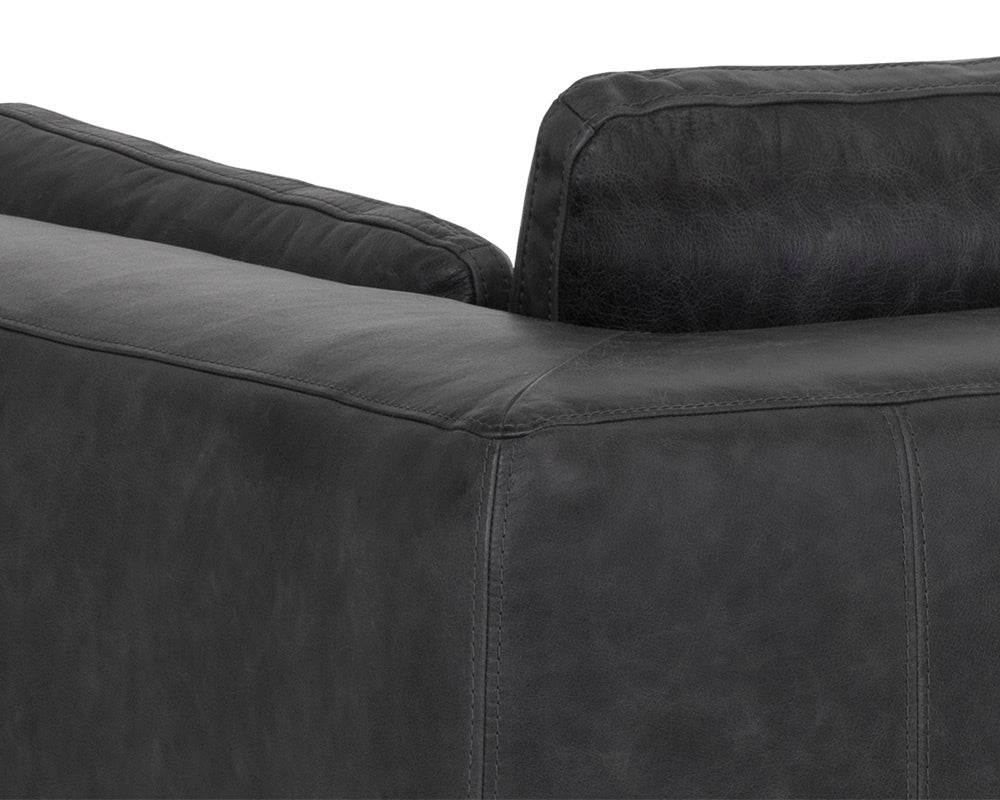 NAHLA BURR SOFA - SERBIA BLACK LEATHER