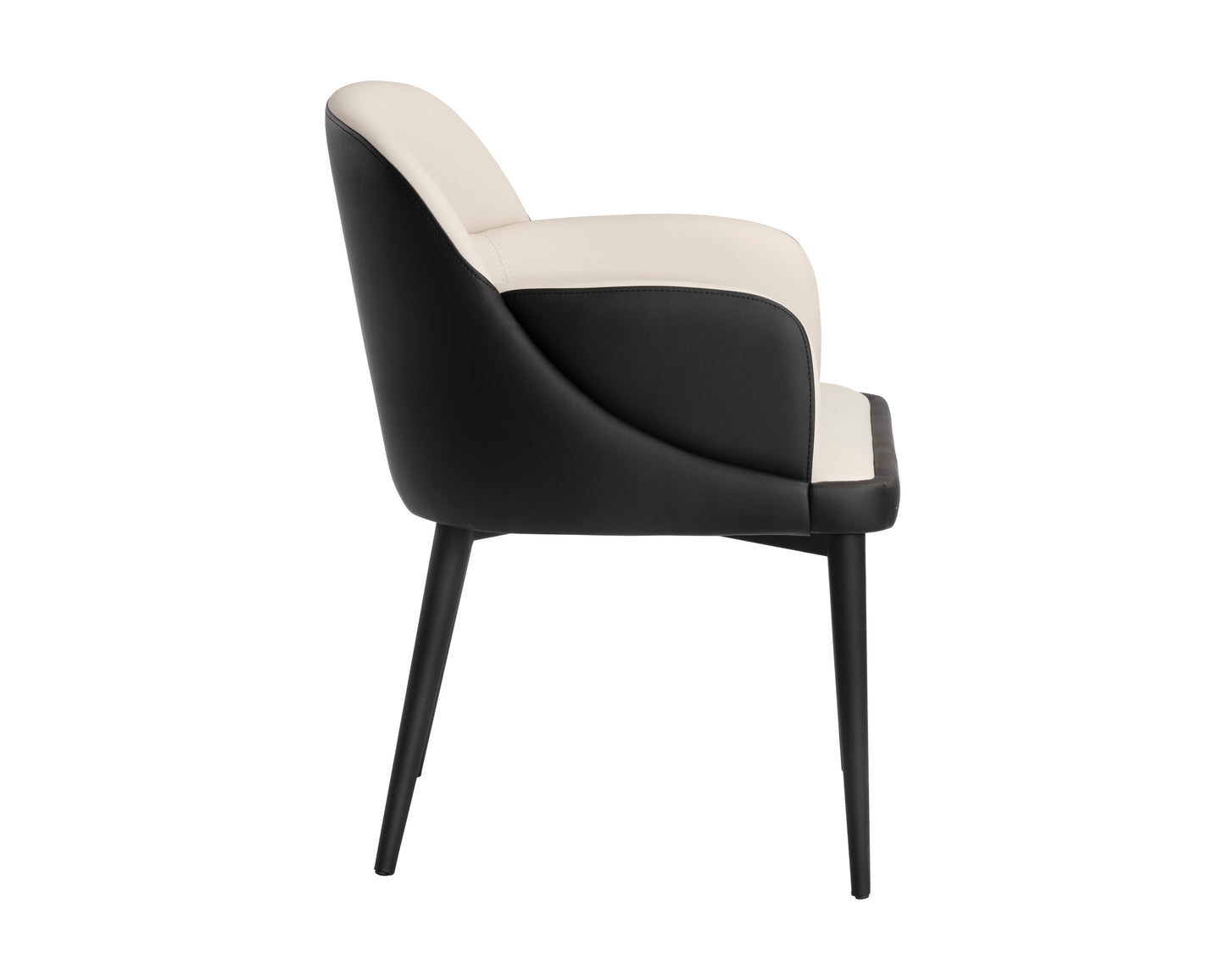 NAHLA HAGAN DINING ARMCHAIR - DILLON CREAM / DILLON BLACK