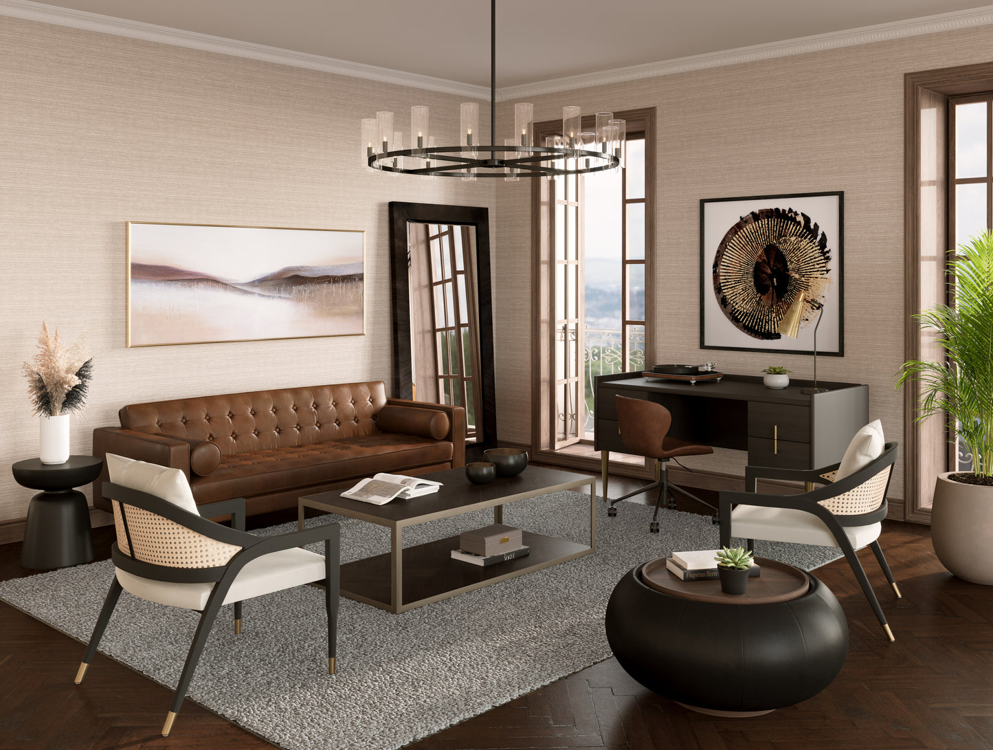 NAHLA ARABELLA OFFICE CHAIR - BRAVO COGNAC