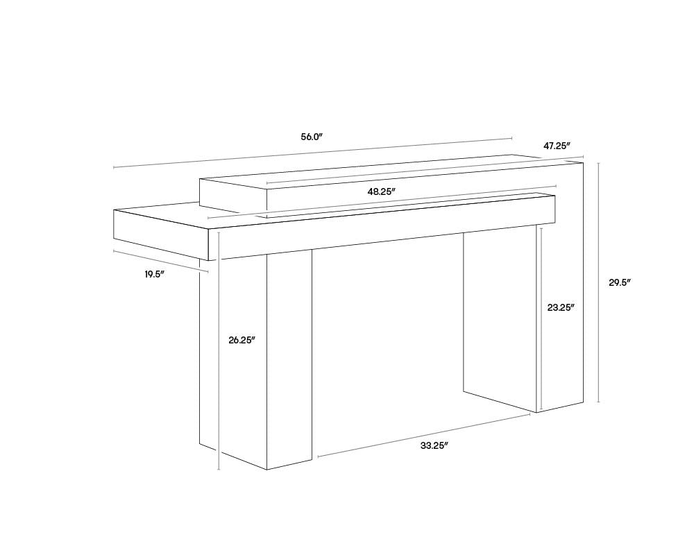 NAHLA HERRIOT CONSOLE TABLE - DARK BROWN / GREY