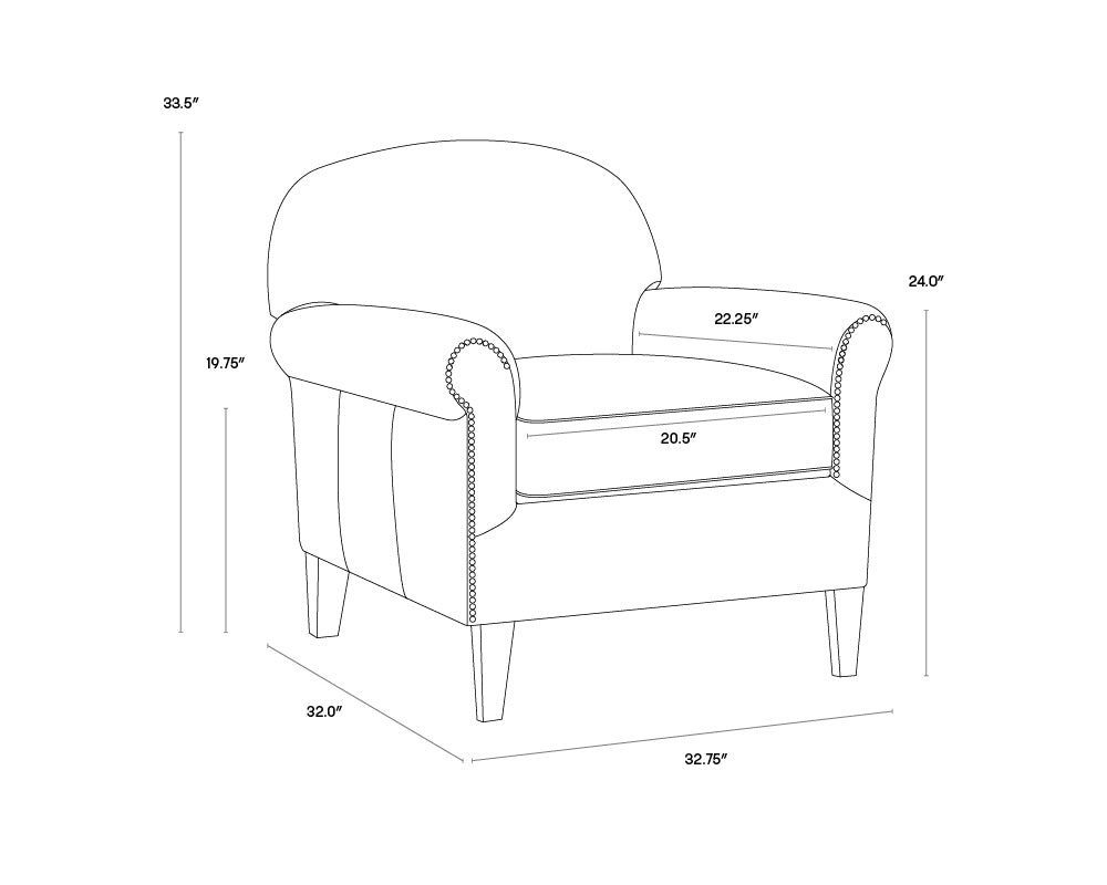 NAHLA BASTONI LOUNGE CHAIR - CHOCOLATE LEATHER