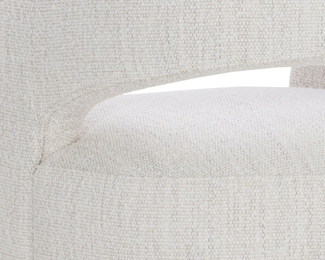 NAHLA LLORET WHEELED DINING ARMCHAIR - MERINO PEARL