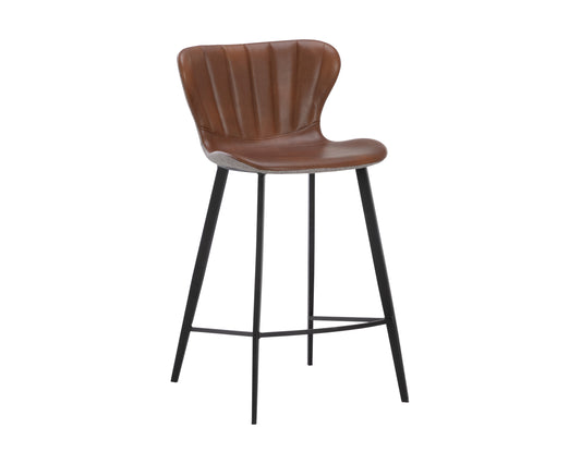 NAHLA ARABELLA COUNTER STOOL - BRAVO COGNAC / NOVEMBER GREY