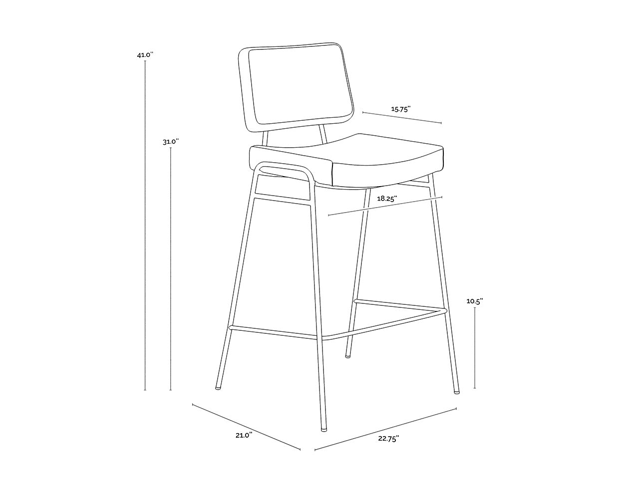 NAHLA BRINLEY BARSTOOL - GOLD - NIGHTFALL BLACK / CHACHA GREY