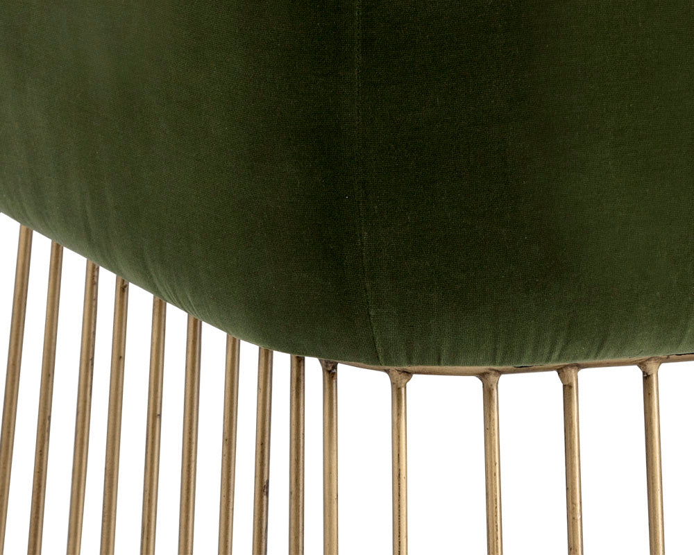 NAHLA GALA DINING ARMCHAIR - FOREST GREEN