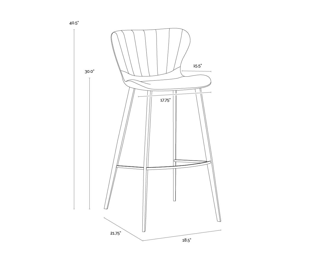NAHLA ARABELLA BARSTOOL - BRAVO COGNAC / NOVEMBER GREY