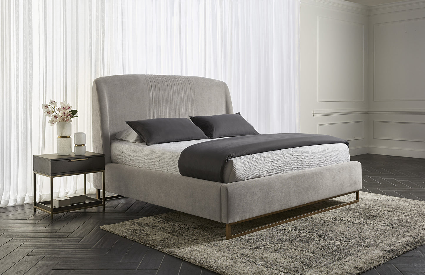 NAHLA NEVIN BED - KING - POLO CLUB STONE