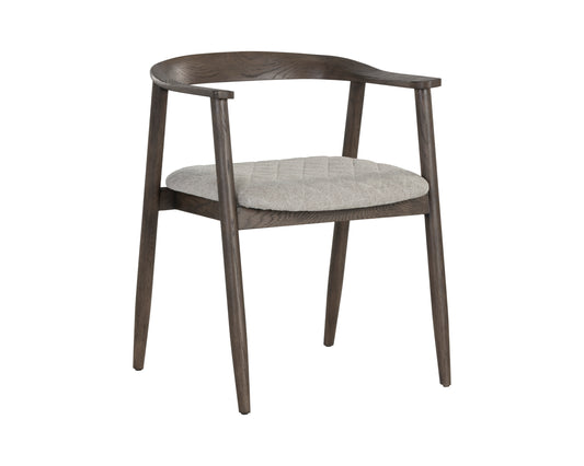 NAHLA JEREMY DINING ARMCHAIR - DARK BROWN - BELFAST HEATHER GREY