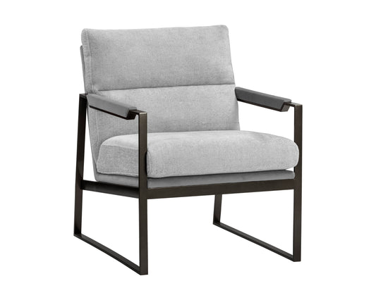 NAHLA DAVID LOUNGE CHAIR - SAN REMO WINTER CLOUD / ANTONIO CHARCOAL