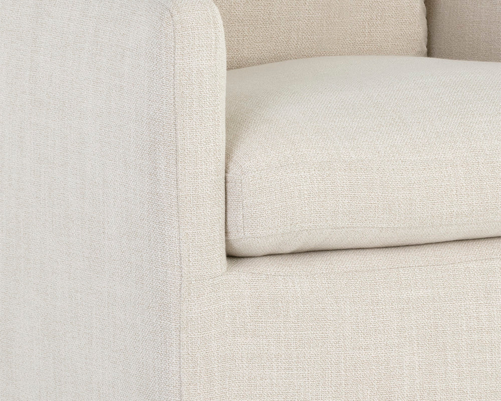 NAHLA GLENROSE WHEELED DINING ARMCHAIR - EFFIE LINEN