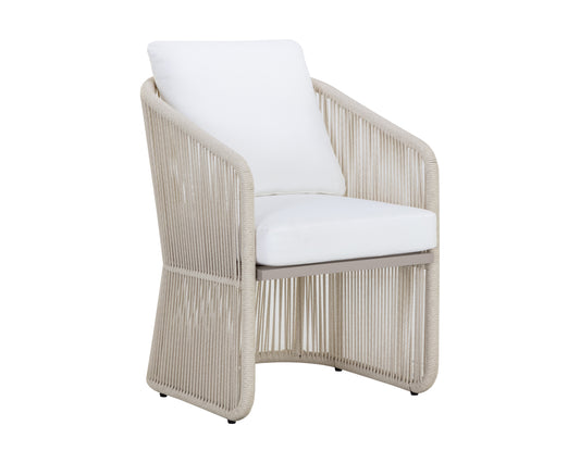 NAHLA ALLARIZ DINING ARMCHAIR - GREIGE - STINSON WHITE