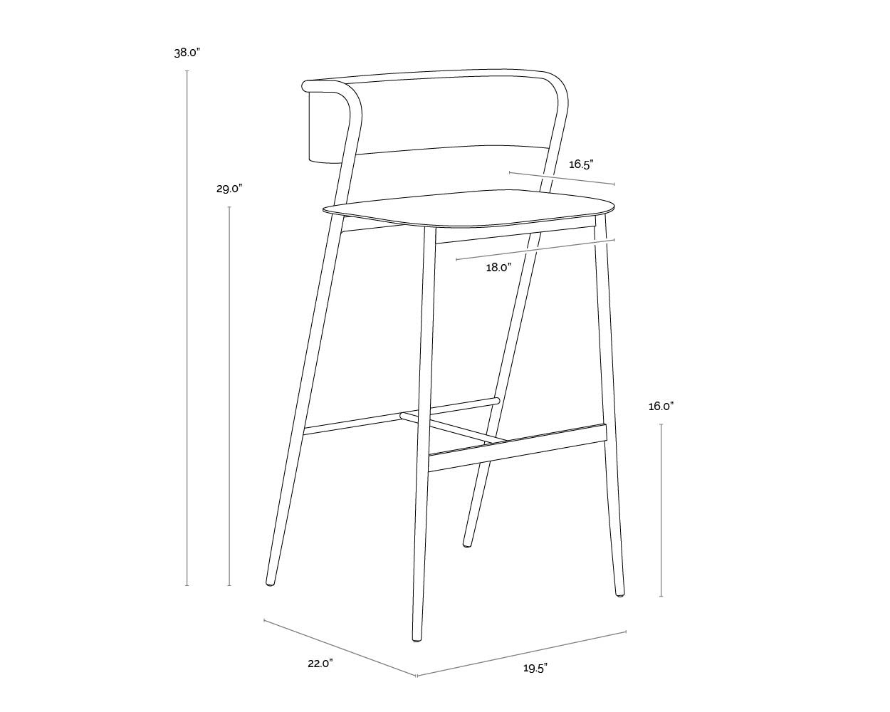 NAHLA KEANU BARSTOOL - ANTIQUE GOLD