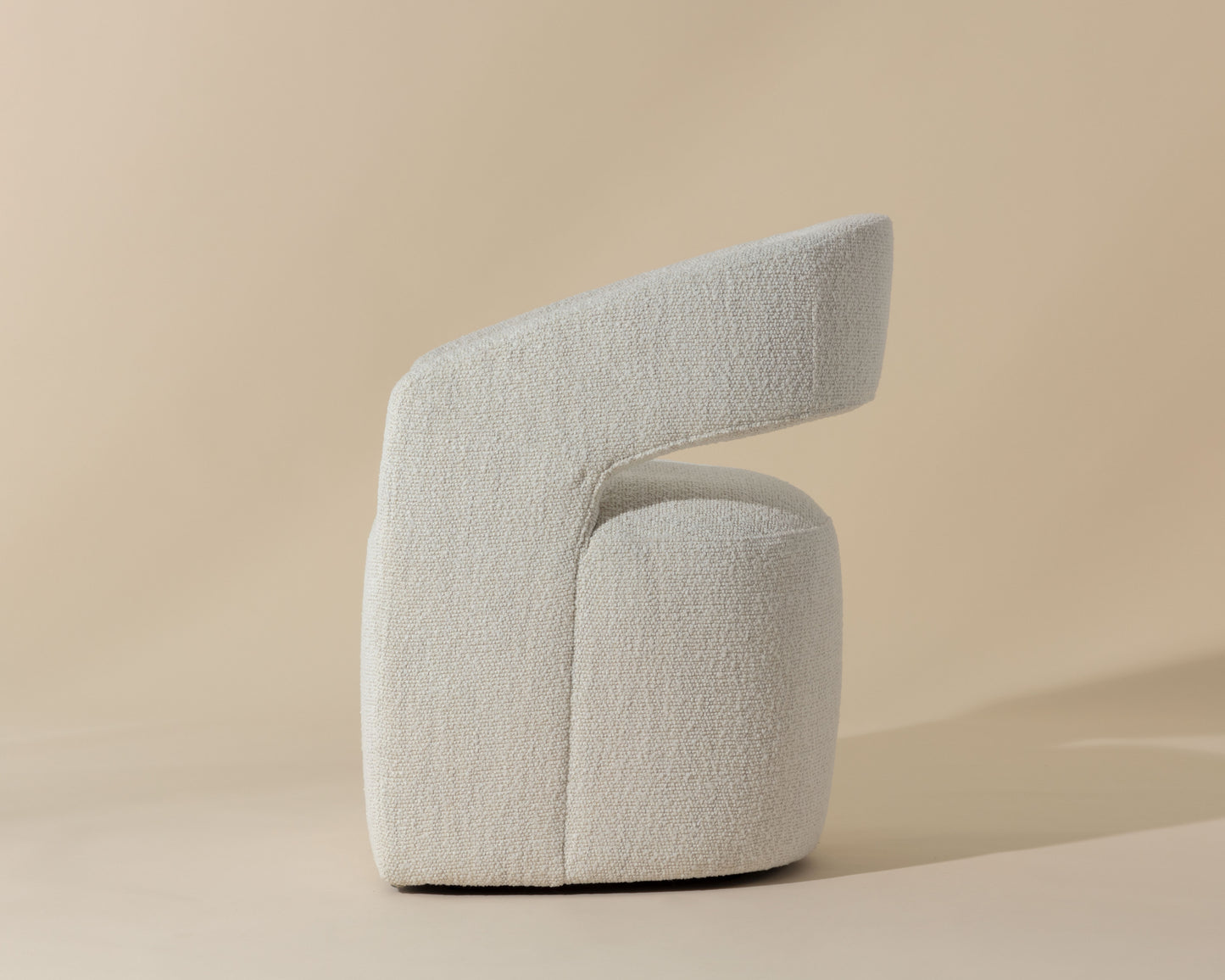 NAHLA LLORET WHEELED DINING ARMCHAIR - MERINO PEARL