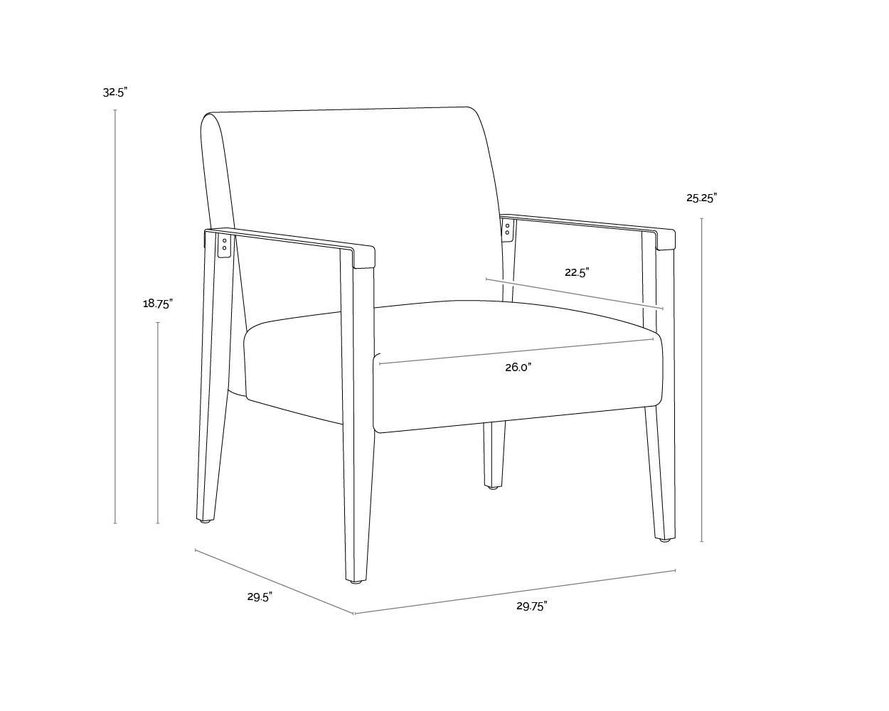 NAHLA EARL LOUNGE CHAIR - RUSTIC OAK - LUDLOW SESAME LEATHER