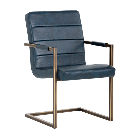 NAHLA JAFAR DINING ARMCHAIR - VINTAGE BLUE