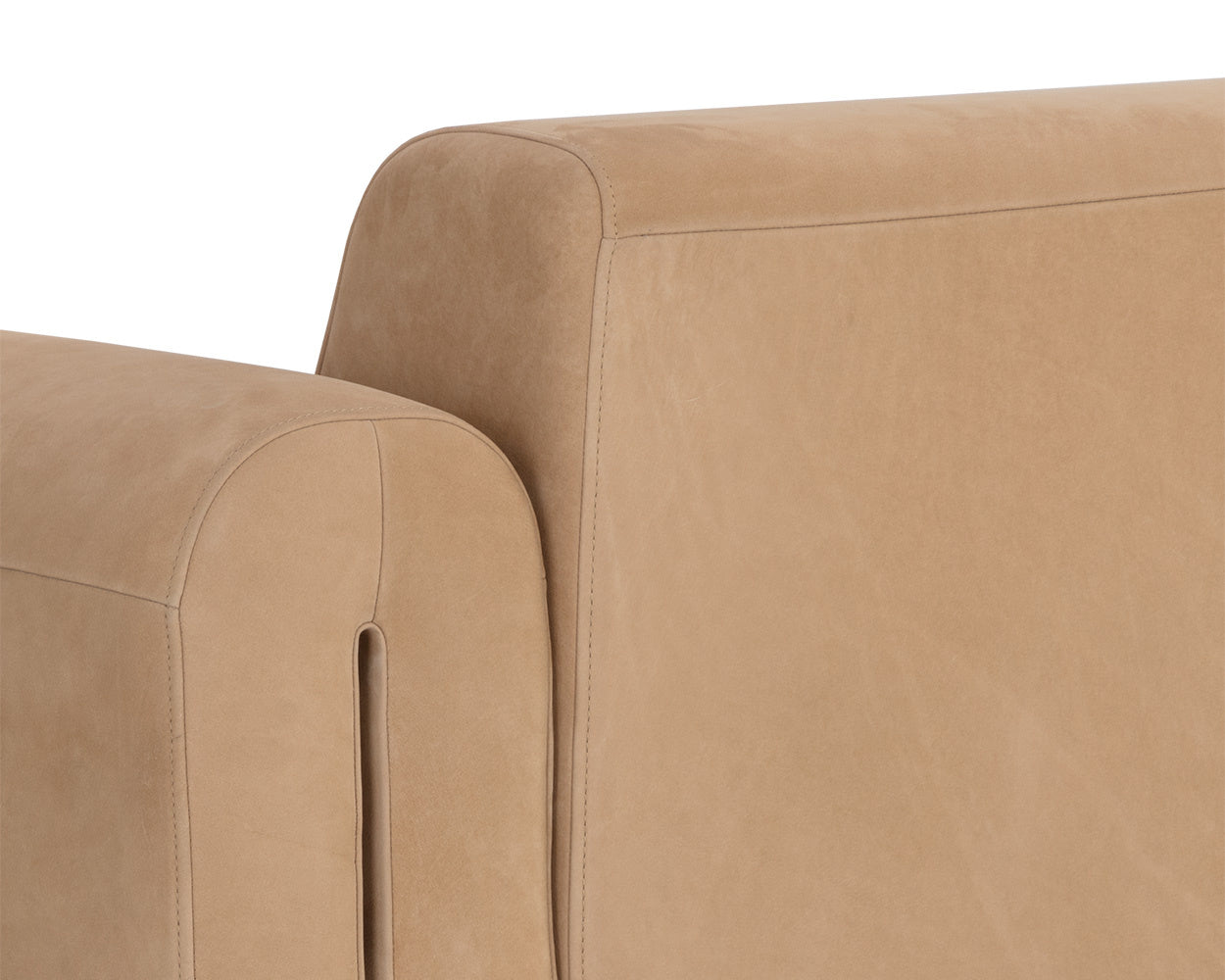 NAHLA ROMER ARMCHAIR - DISTRESSED BROWN - NUBUCK TAN LEATHER