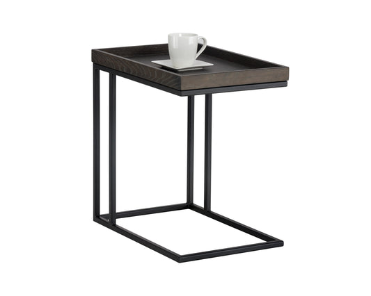 NAHLA ARDEN C-SHAPED SIDE TABLE - BLACK - CHARCOAL GREY