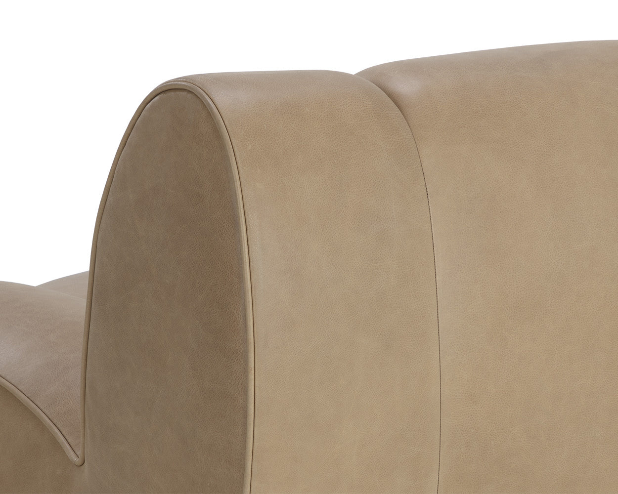 NAHLA BLAISE SWIVEL LOUNGE CHAIR - SAHARA SAND LEATHER