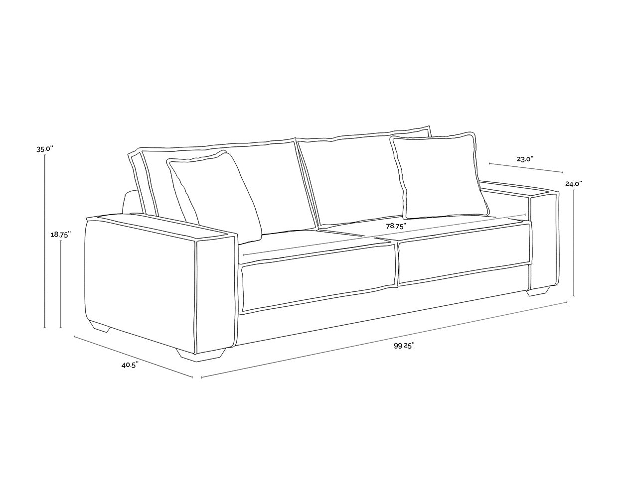 NAHLA CALISTA SOFA - NAVARRO PEWTER