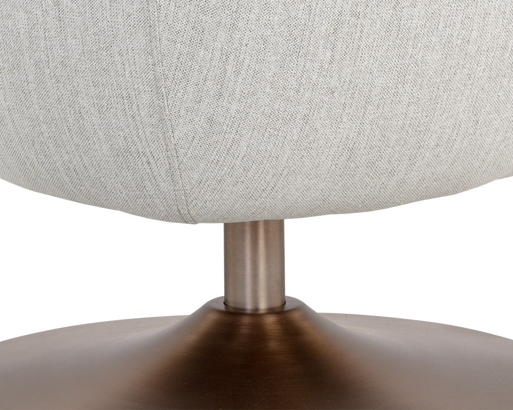 NAHLA CARINE SWIVEL LOUNGE CHAIR - MINA TAUPE