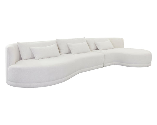 NAHLA LAKEN SOFA CHAISE - RAF - COPENHAGEN WHITE