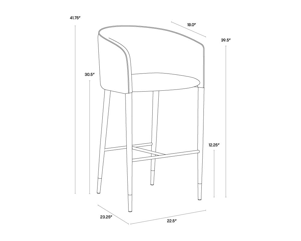NAHLA ASHER BARSTOOL - SPARROW GREY / NAPA BLACK