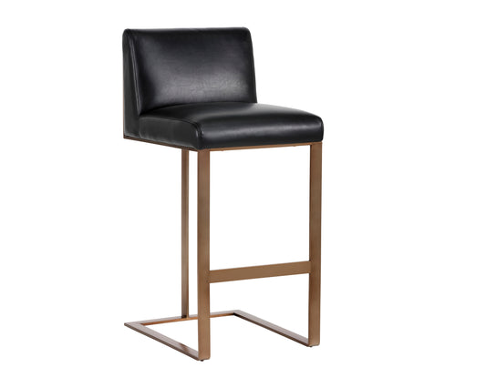NAHLA DEAN BARSTOOL - ANTIQUE BRASS - CANTINA BLACK