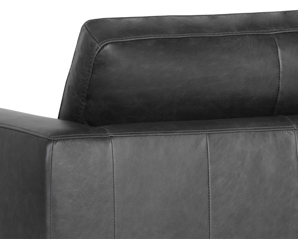 NAHLA BAYLOR ARMCHAIR - MARSEILLE BLACK LEATHER