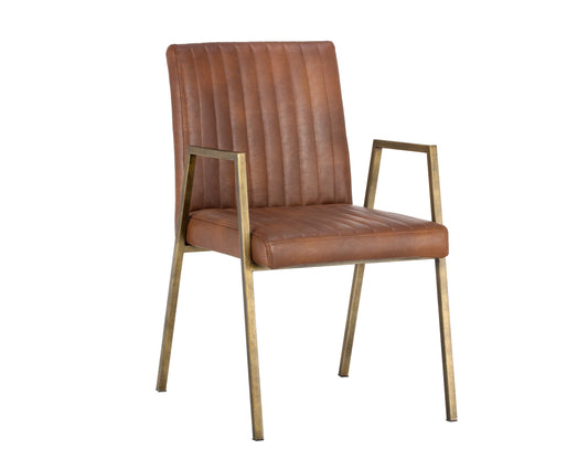 NAHLA HOMER DINING ARMCHAIR - BRAVO COGNAC