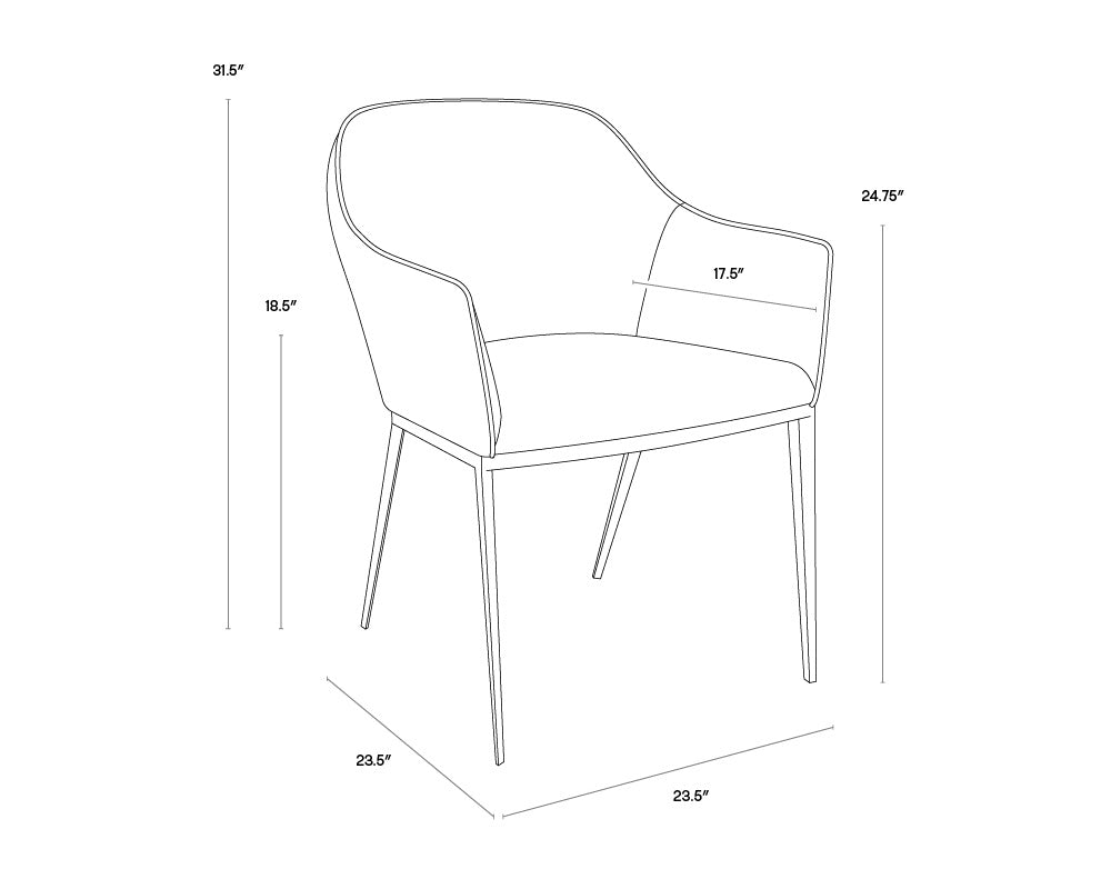 NAHLA STANIS DINING ARMCHAIR - WHITE