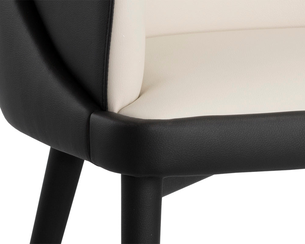 NAHLA HAGAN DINING ARMCHAIR - DILLON CREAM / DILLON BLACK
