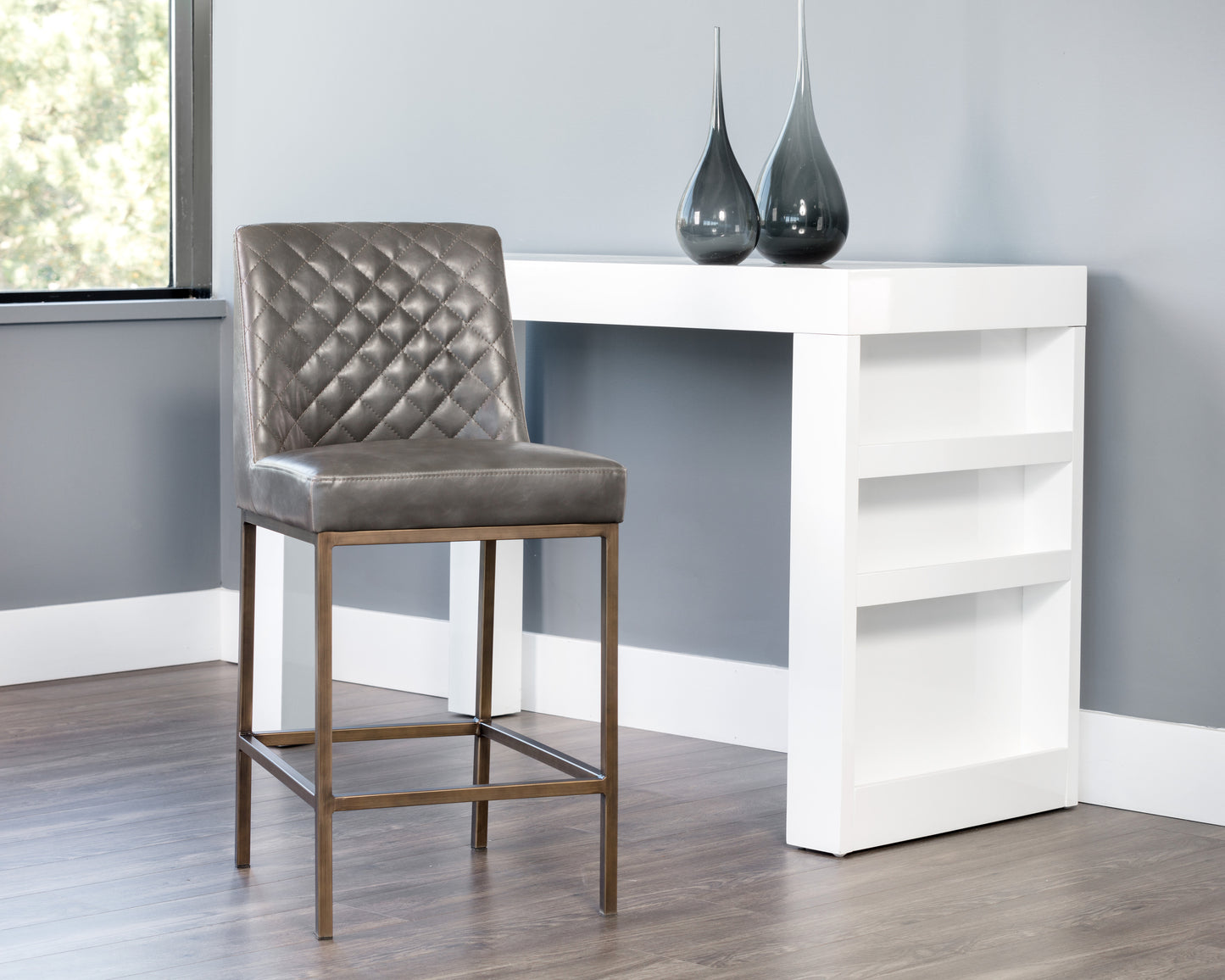 NAHLA LEIGHLAND COUNTER STOOL - OVERCAST GREY