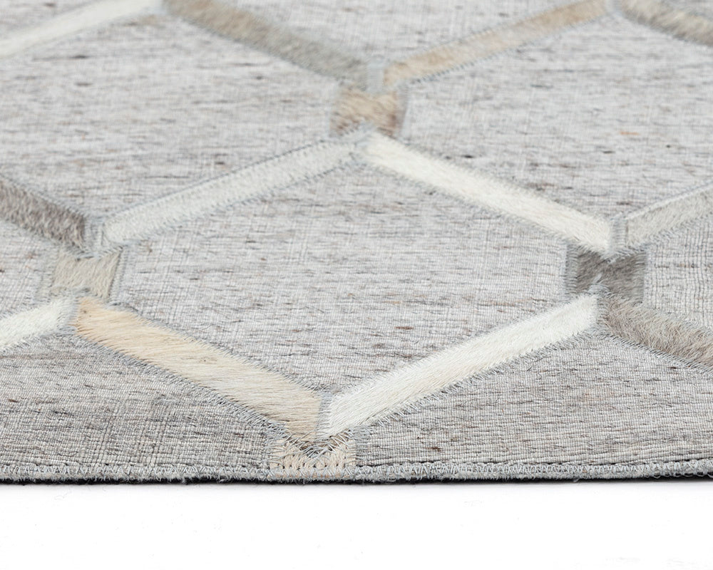 NAHLA BORDEAUX HAND-MADE RUG - IVORY / GREY - 9' X 12'