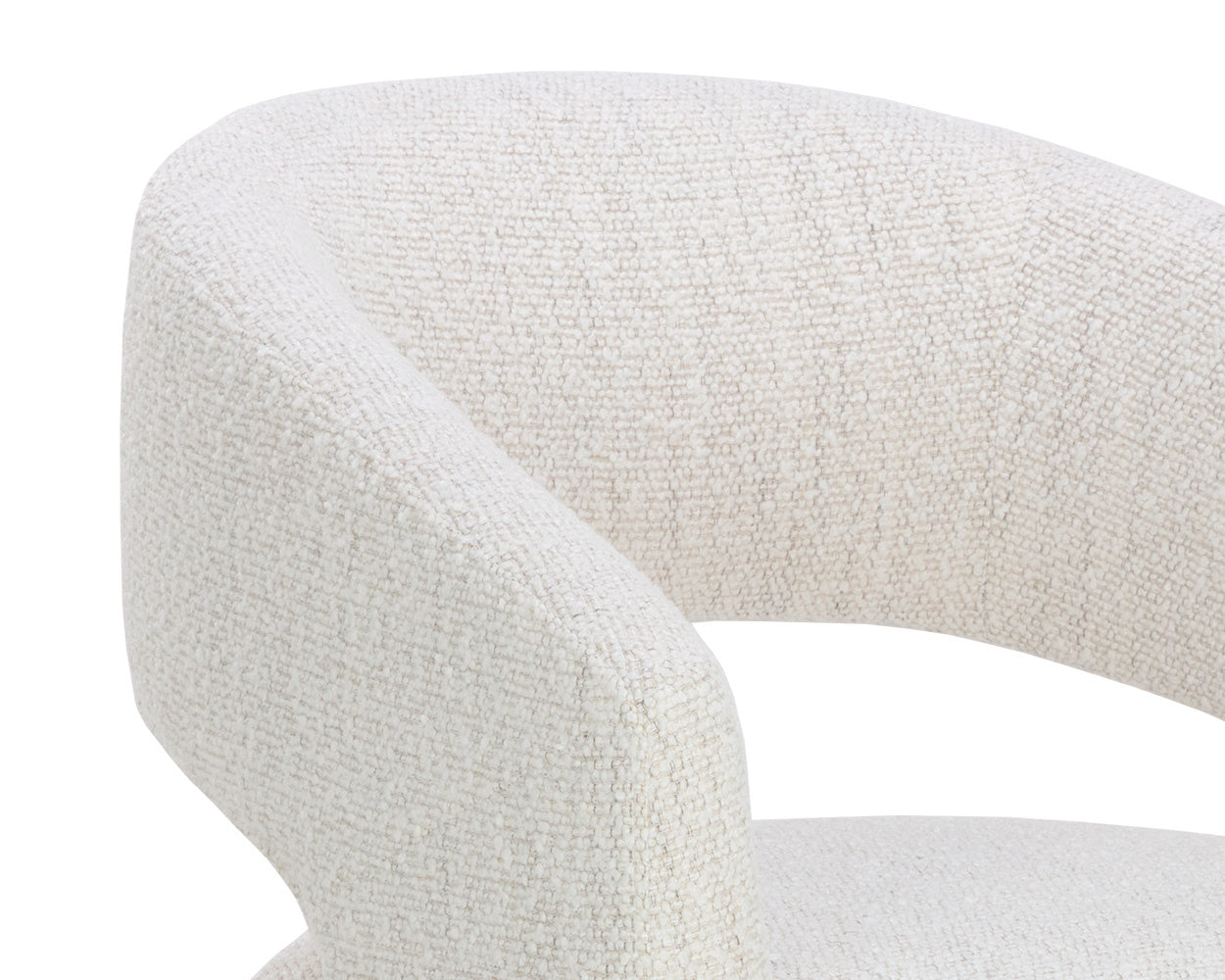NAHLA LLORET WHEELED DINING ARMCHAIR - MERINO PEARL