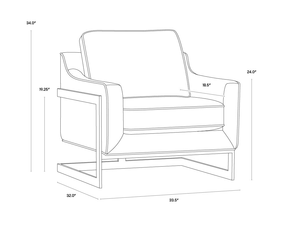 NAHLA KALMIN LOUNGE CHAIR - ABBINGTON BLACK