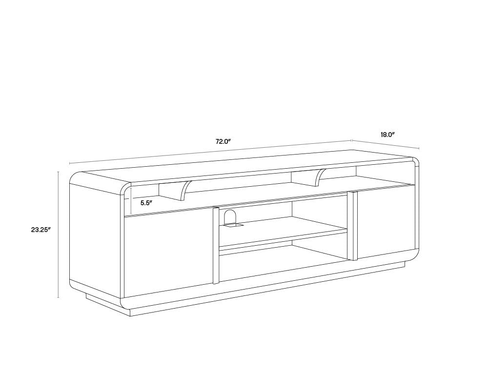 NAHLA KAYDEN MEDIA CONSOLE AND CABINET - OYSTER SHAGREEN