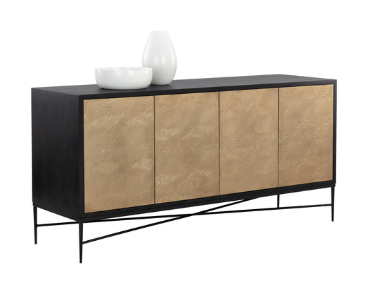 NAHLA ALGARVE SIDEBOARD - BLACK / CHAMPAGNE GOLD