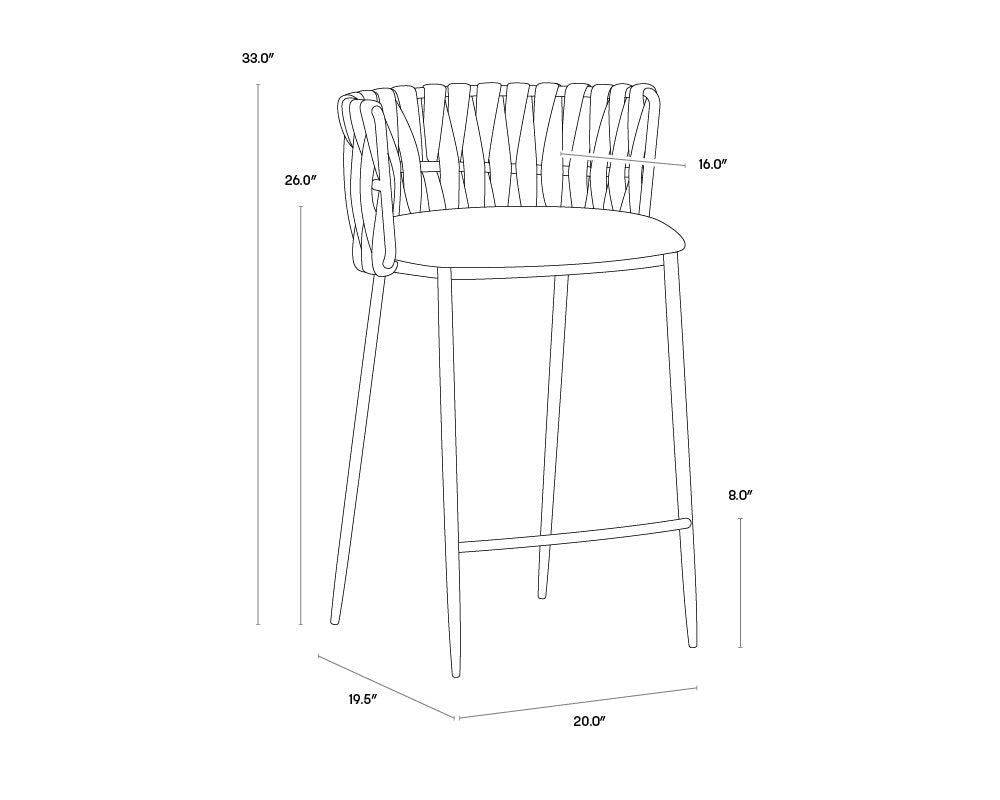 NAHLA SARAI COUNTER STOOL - BELFAST KOALA GREY