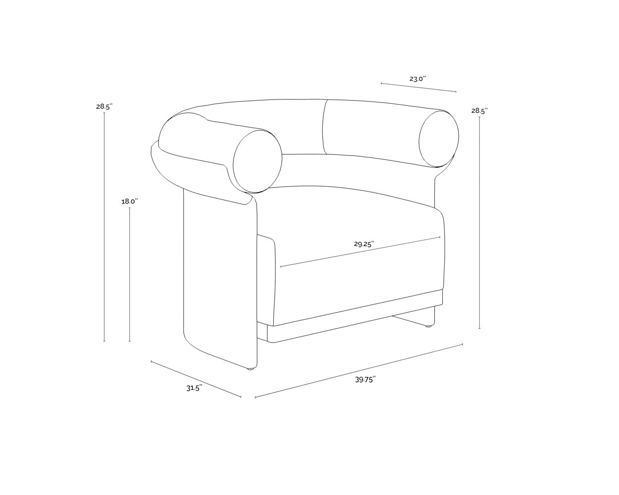 NAHLA ASOS LOUNGE CHAIR - LOUIS CREAM