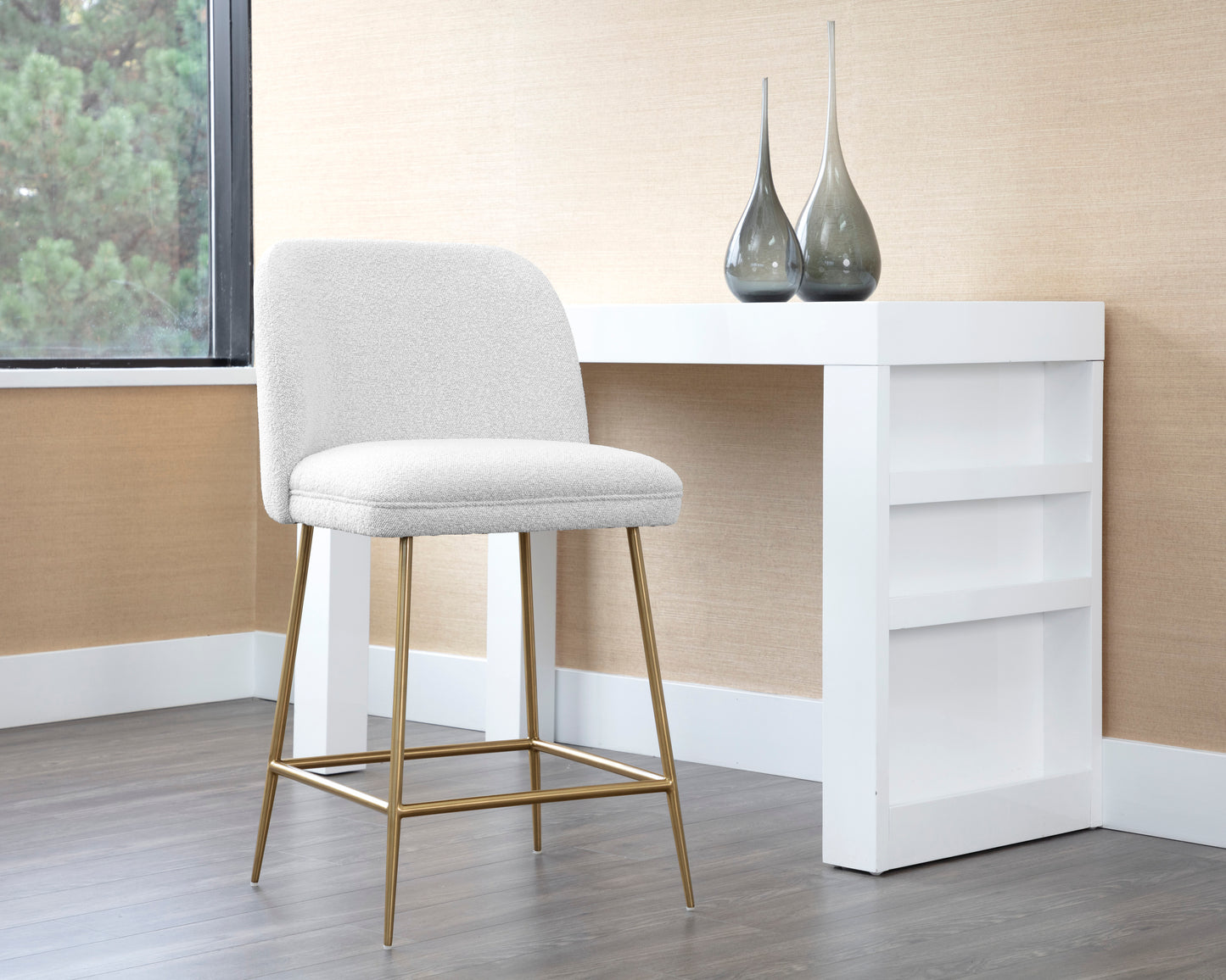 NAHLA KELTY COUNTER STOOL - GOLD - COPENHAGEN WHITE