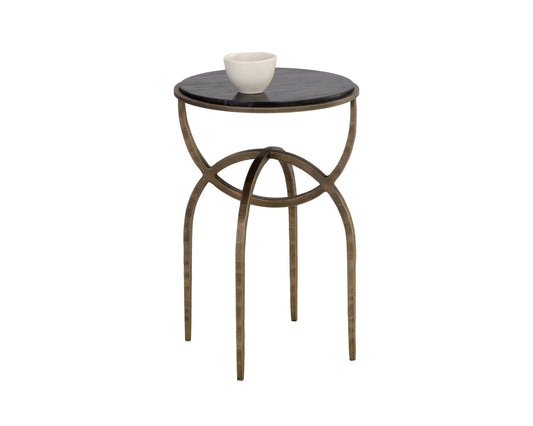 NAHLA ALICENT END TABLE - BLACK MARBLE