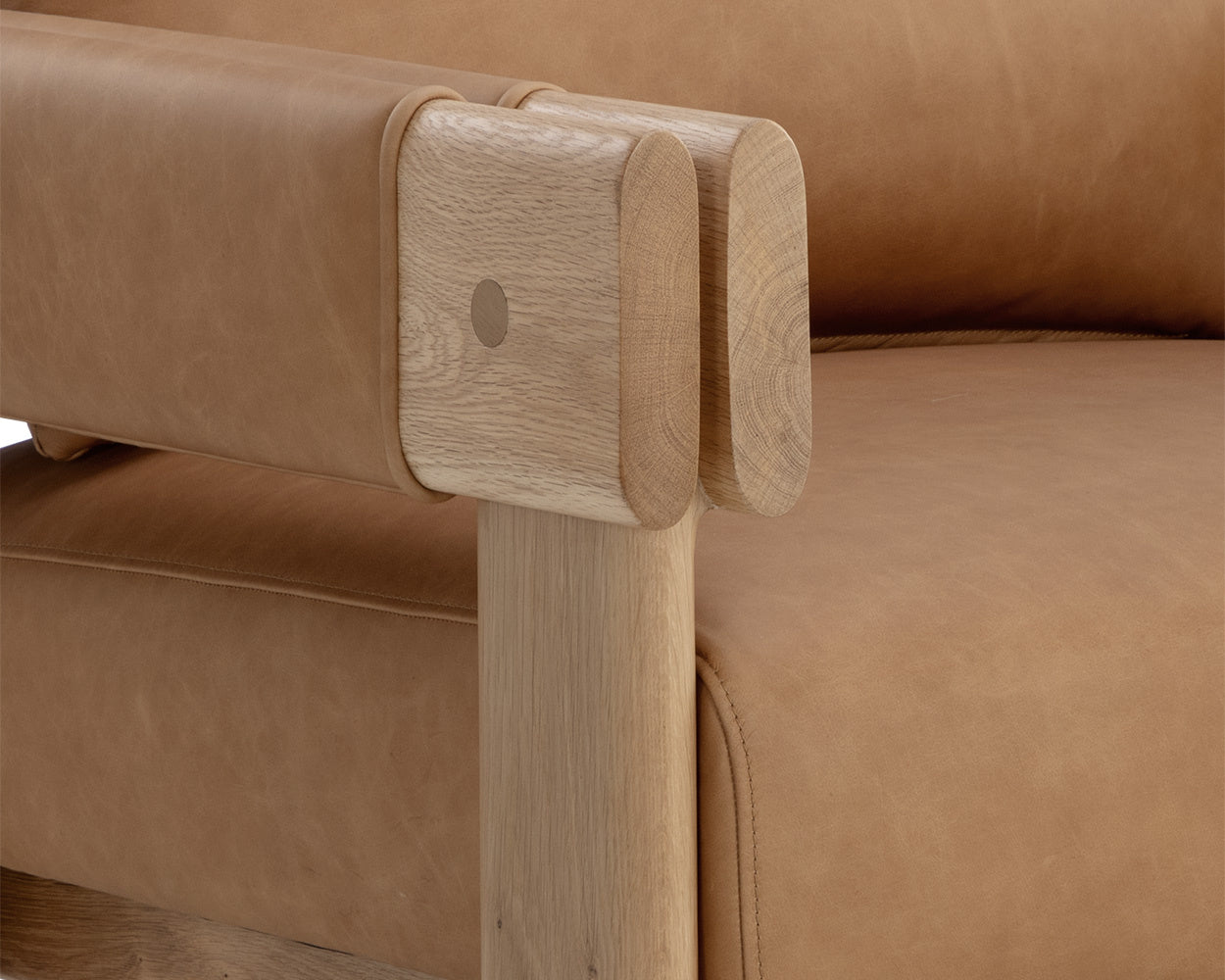 NAHLA CARMICHAEL LOUNGE CHAIR - LUDLOW SESAME LEATHER